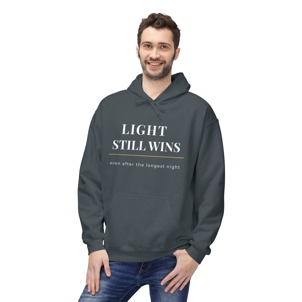 Light Still Wins Minimalist Fleece Hoodie