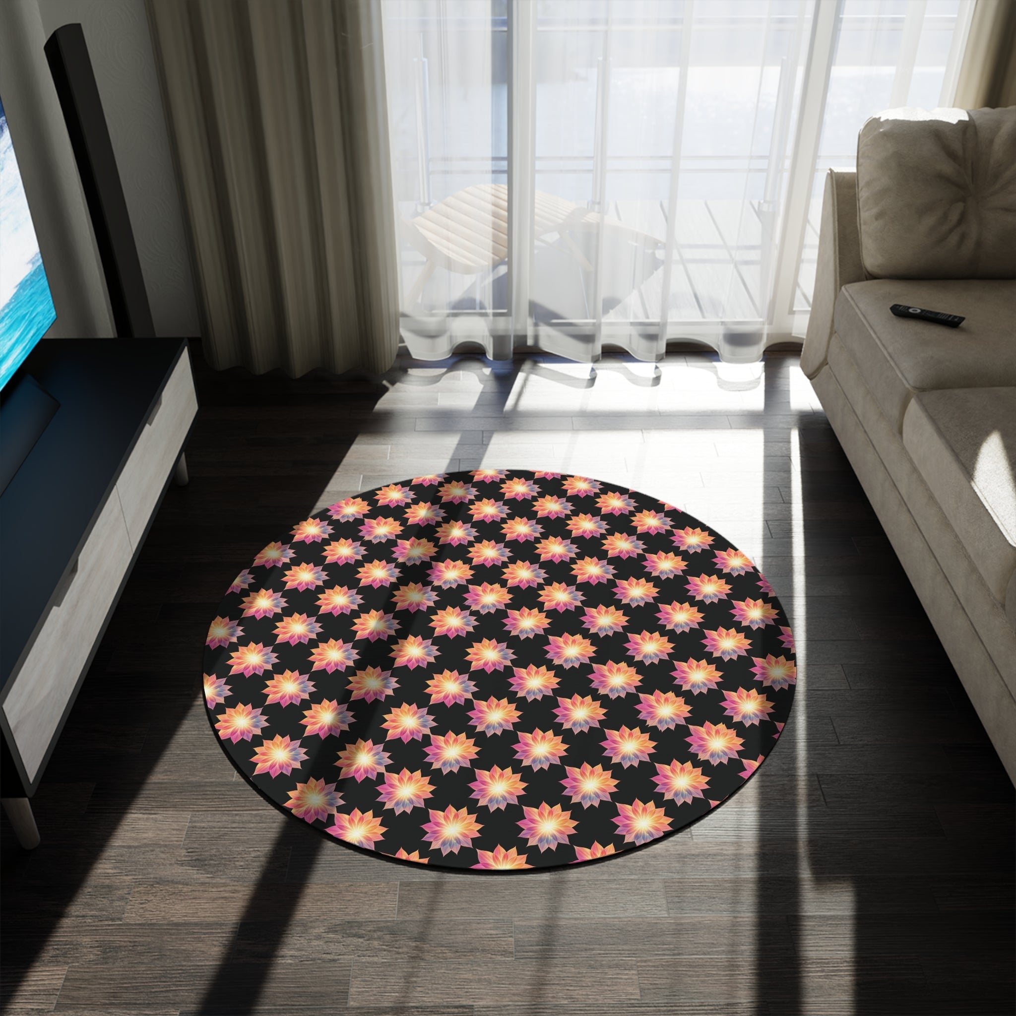Blossom Rise Pattern Round Rug
