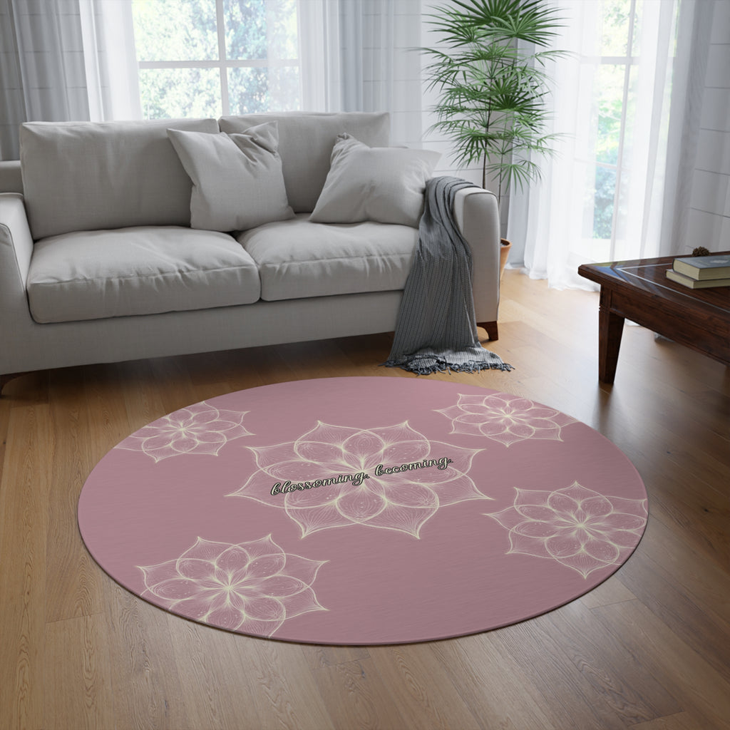Blooming Becoming Round Area Rug