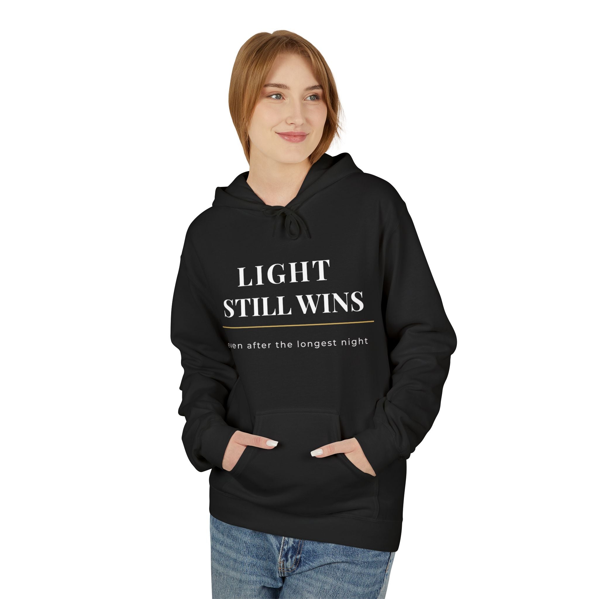 Light Still Wins Minimalist Fleece Hoodie