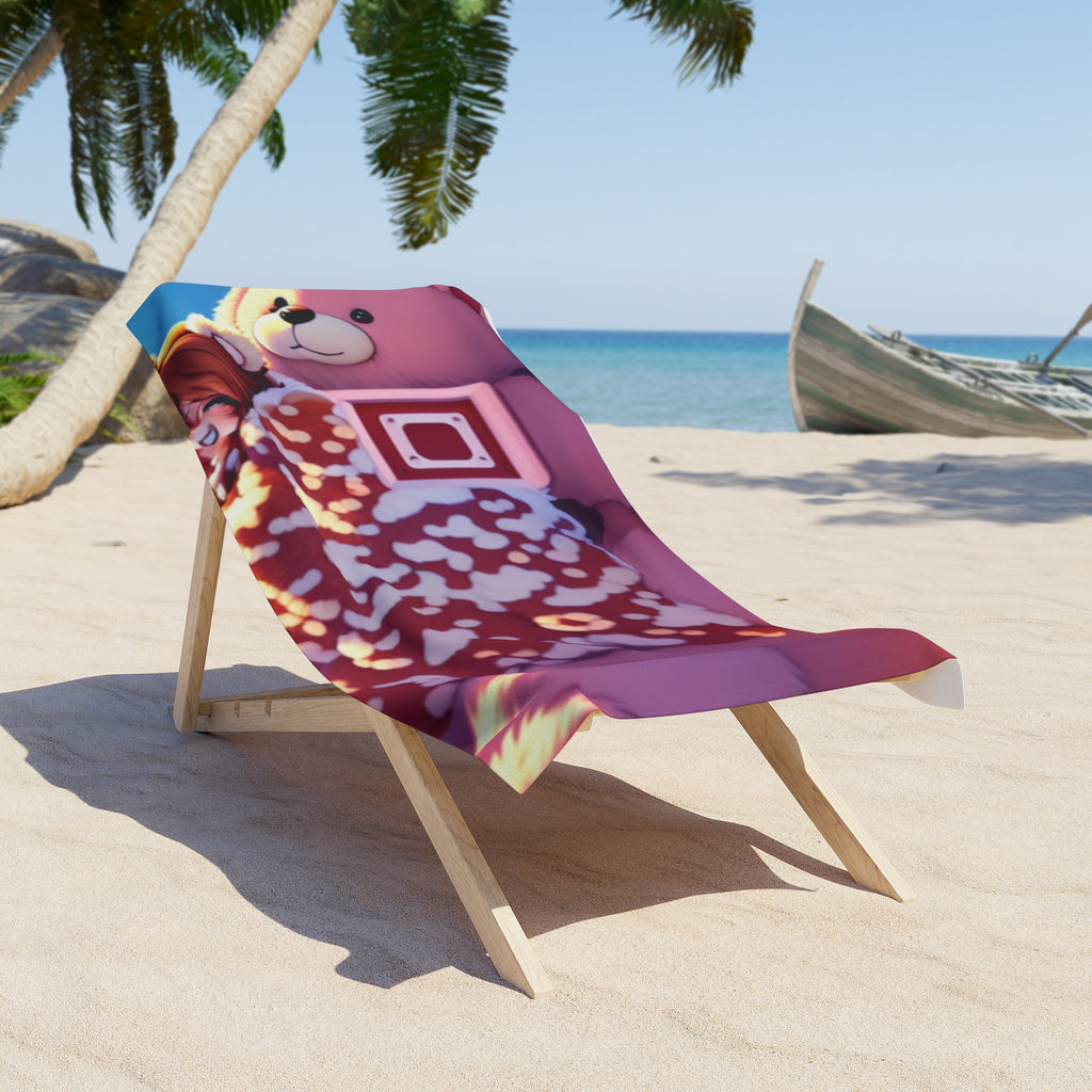 Built Different Teddy Anime Beach Towel