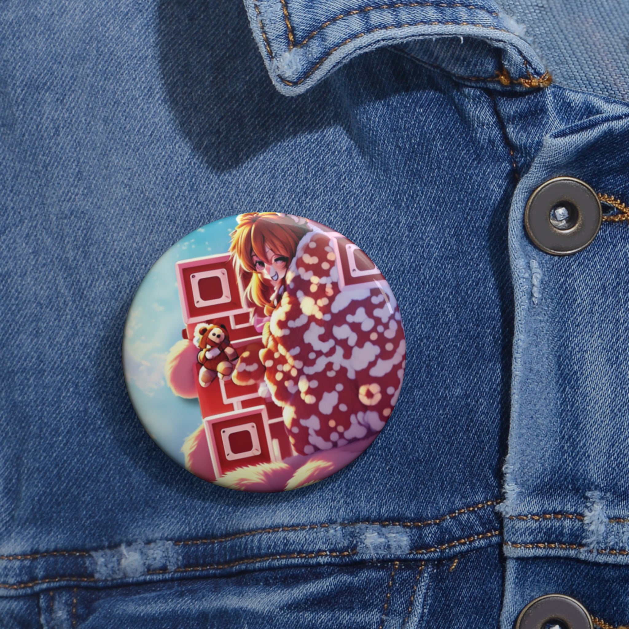 Built Different Teddy Anime Pin Buttons