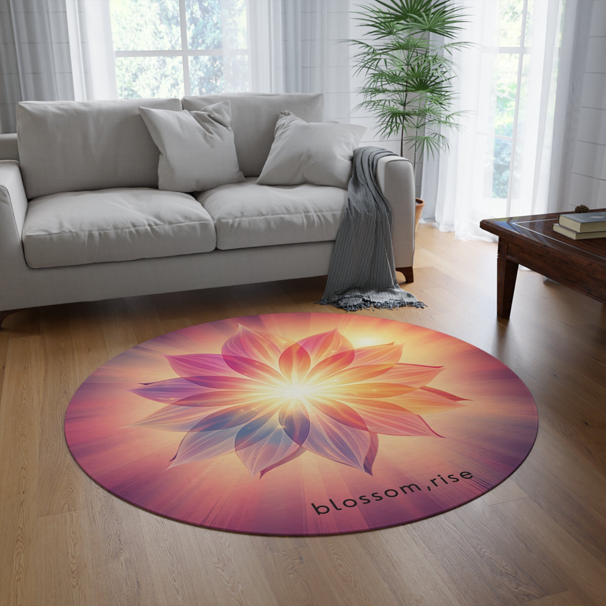 Blossom Rise Round Area Rug