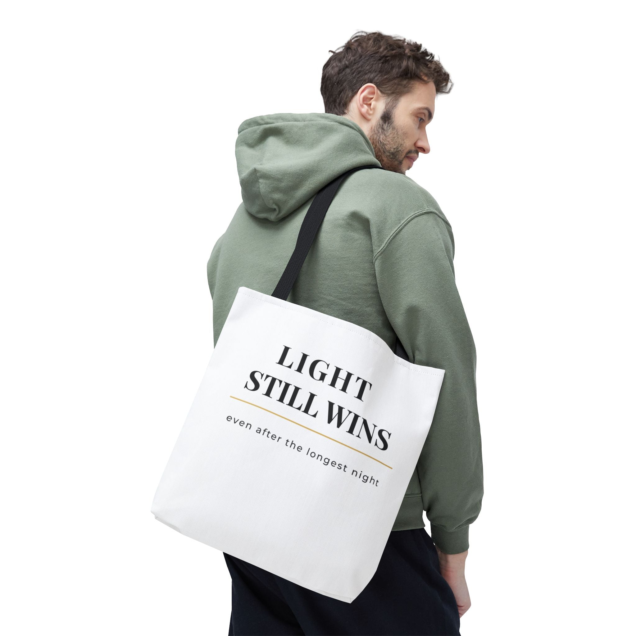 Light Still Wins Minimalist Tote Bag