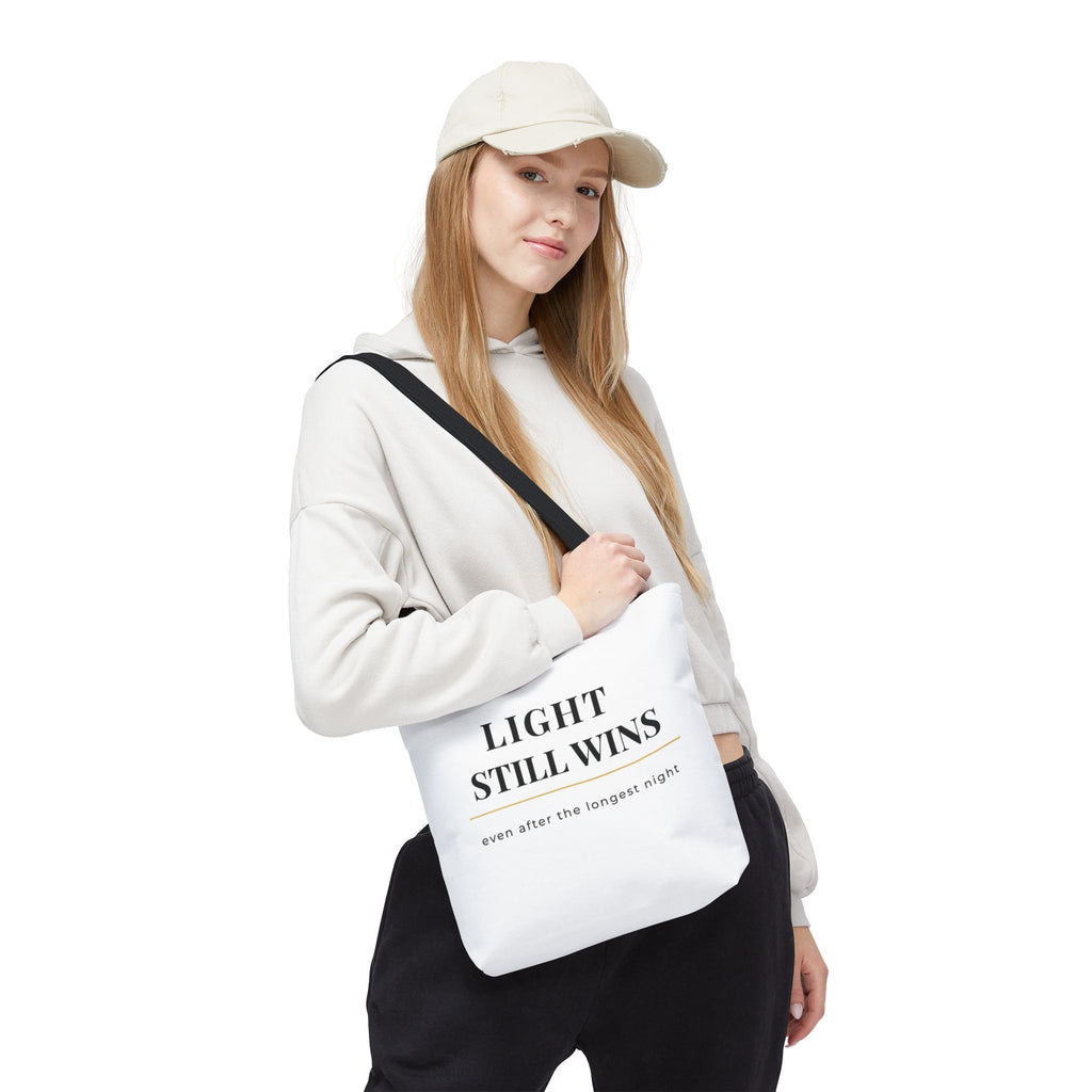 Light Still Wins Minimalist Tote Bag