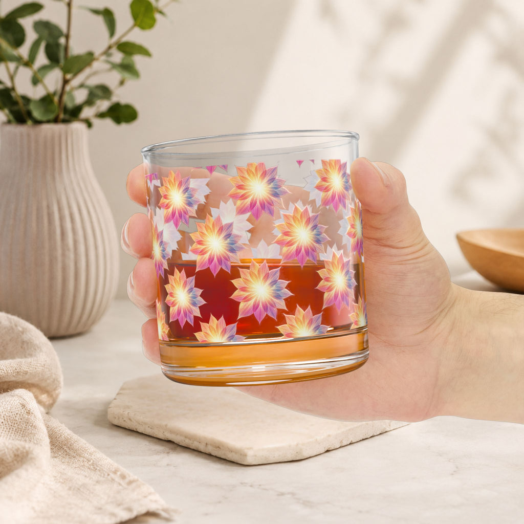 Blossom Pattern Rocks Glass