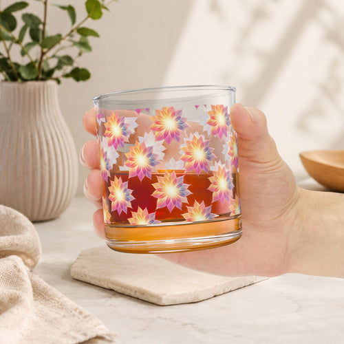 Blossom Pattern Rocks Glass