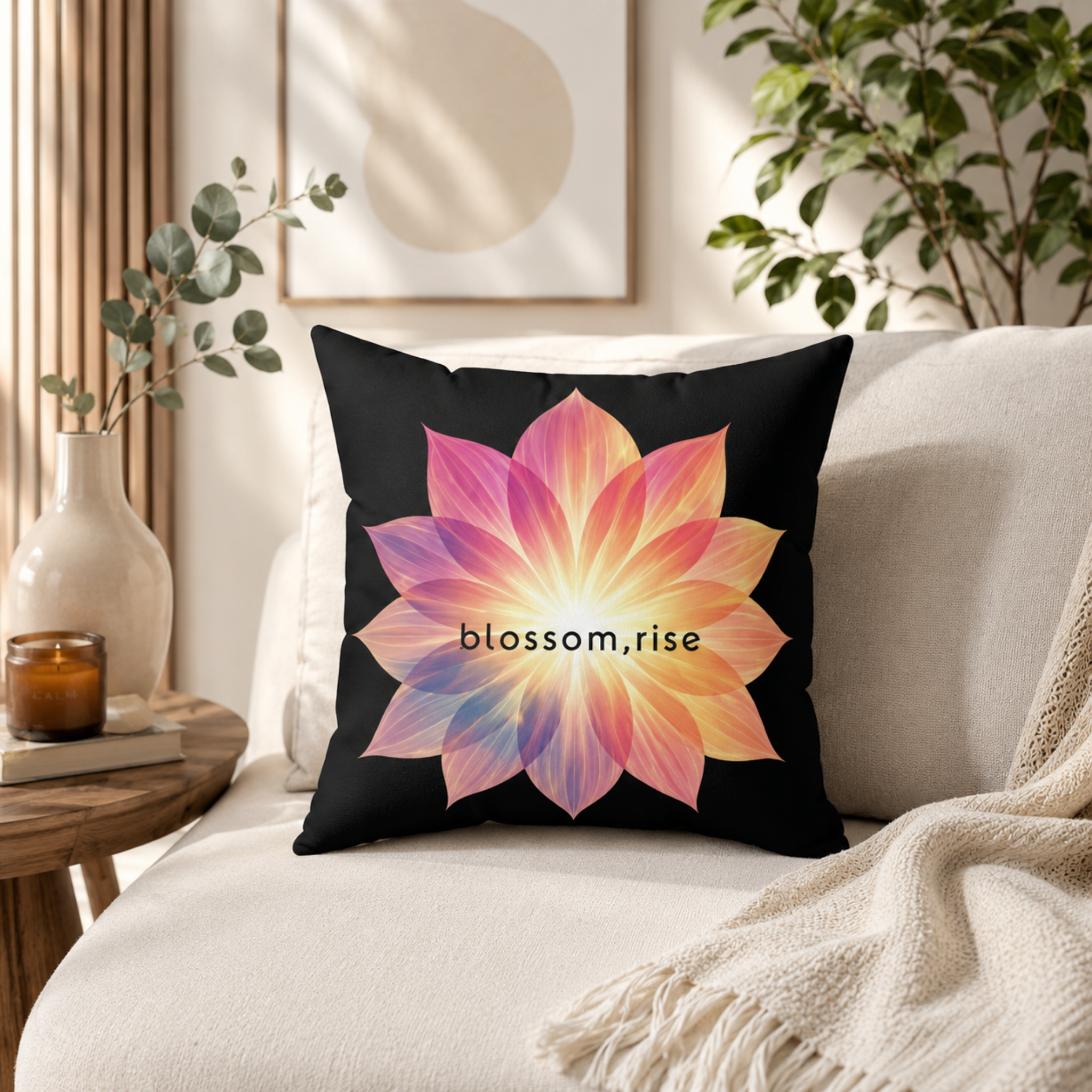 Blossom Rise Decorative Throw Pillow