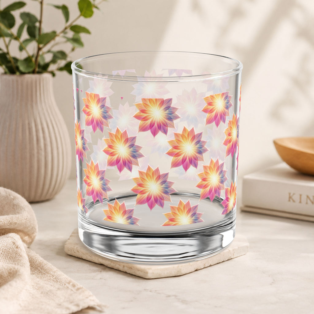Blossom Pattern Rocks Glass