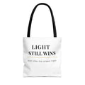Light Still Wins Minimalist Tote Bag