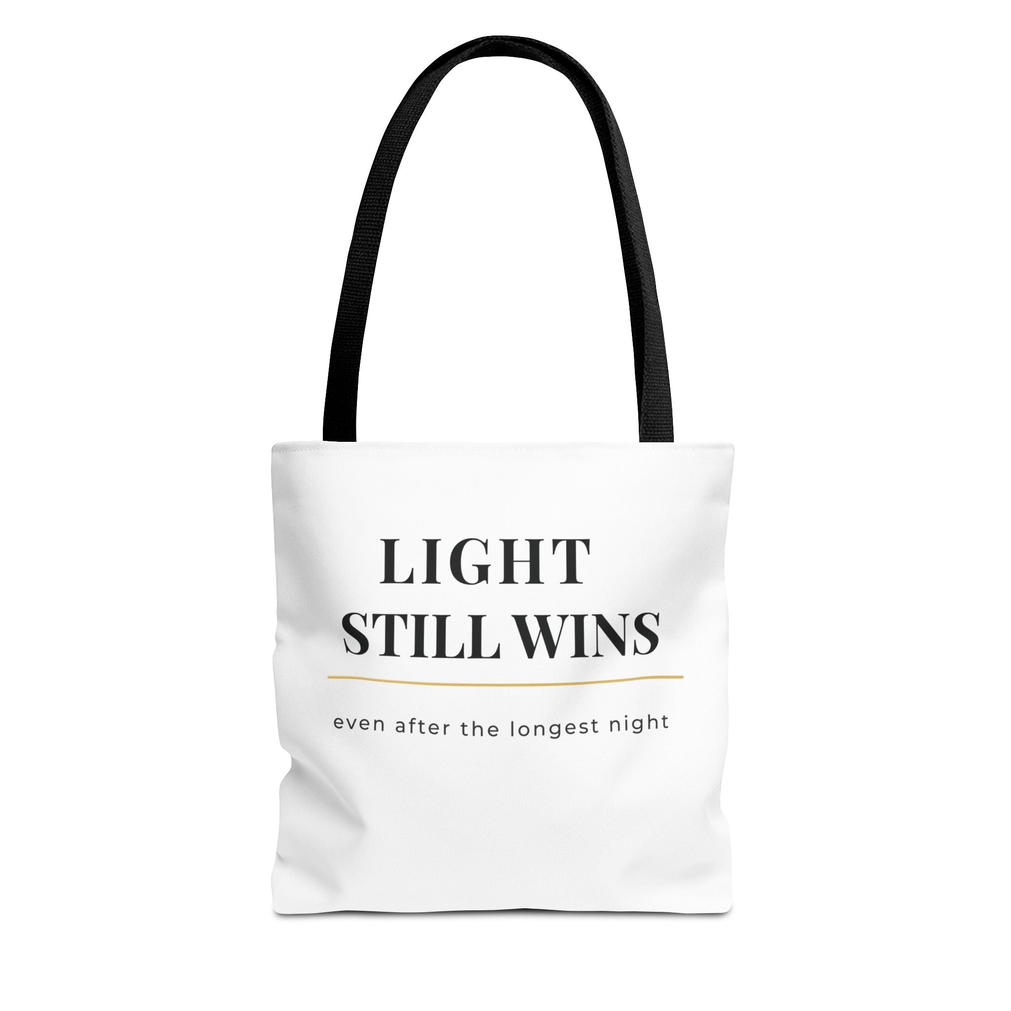 Light Still Wins Minimalist Tote Bag