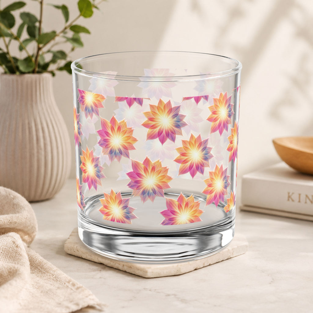 Blossom Pattern Rocks Glass